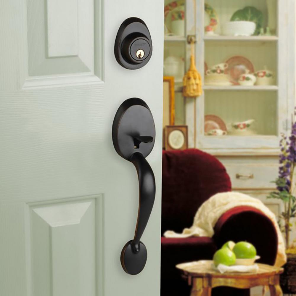 Dynasty Hardware DEN-HER-405-12PL Denver Front Door Dummy Handleset Aged Oil Rubbed Bronze with Heritage Lever Left Hand