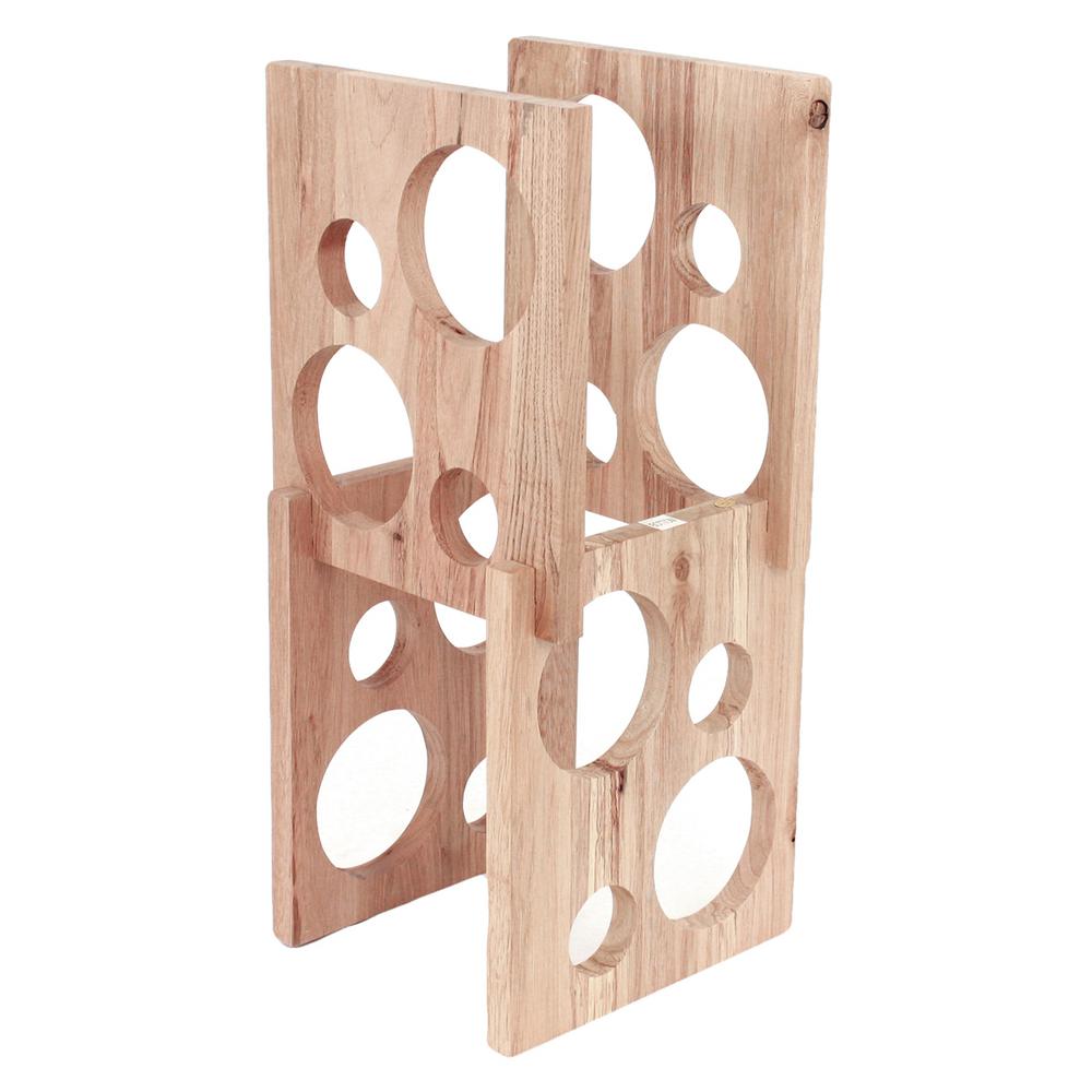Oenophilia Astro 8 Bottle Brown Wood Wine Rack 010076 The Home Depot