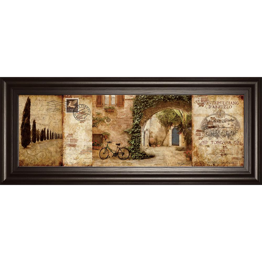 18 In X 42 Tuscan Courtyard By Keith Mallet Framed Printed Wall Art