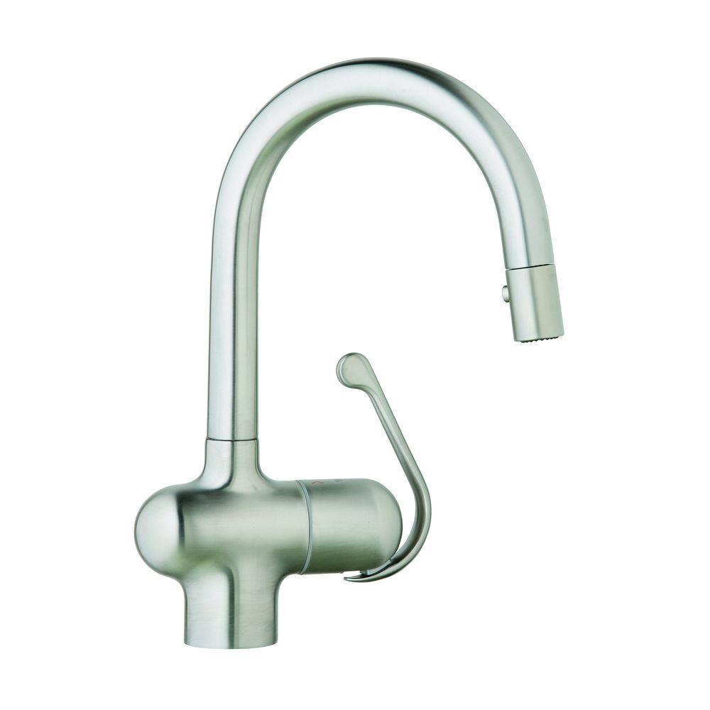 GROHE Ladylux Pro Single-Handle Pull-Out Sprayer Kitchen Faucet in Stainless Steel Grohe Kitchen Faucet