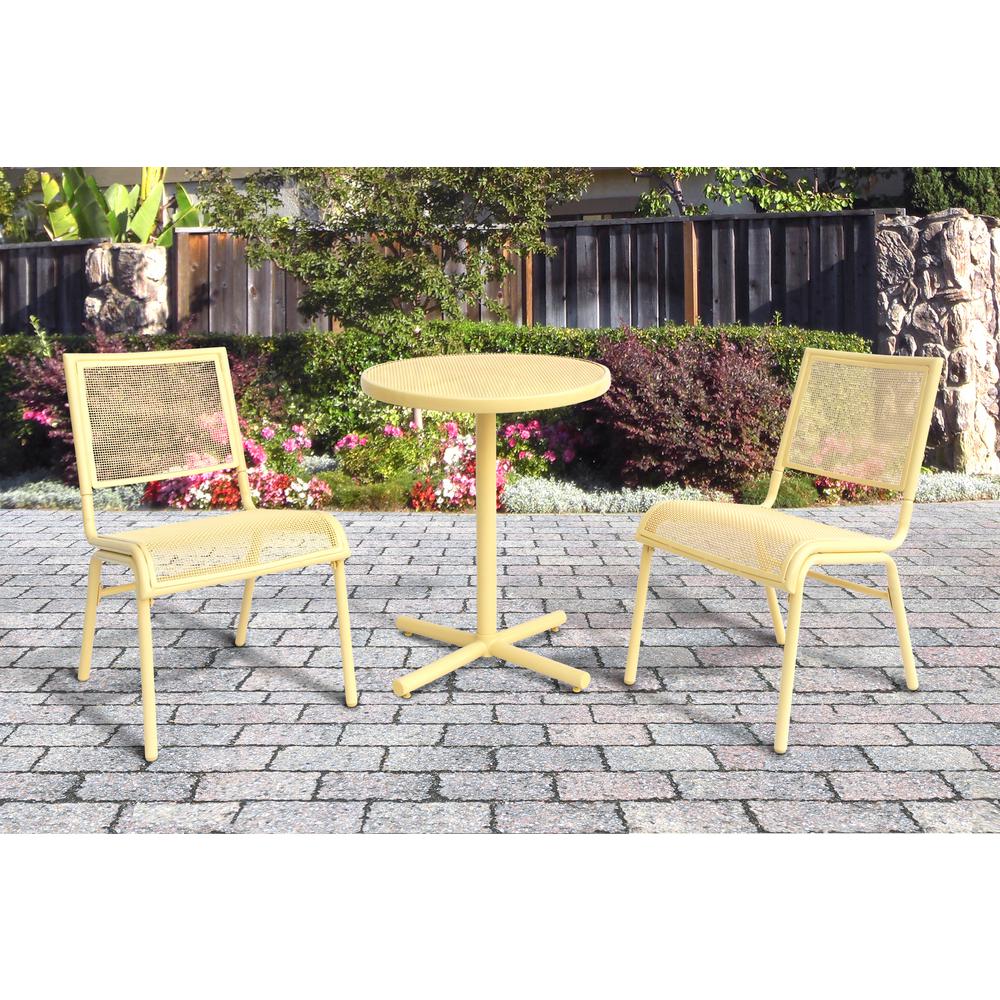Unbranded Yellow 3 Piece Metal Bixby Outdoor Bistro Set Sm K 153 3yhd The Home Depot - Yellow Patio Bistro Set Unbranded Yellow 3 Piece Metal Bixby Outdoor Bistro Set Sm K 153 3yhd The Home Depot - Yellow Patio Bistro Set