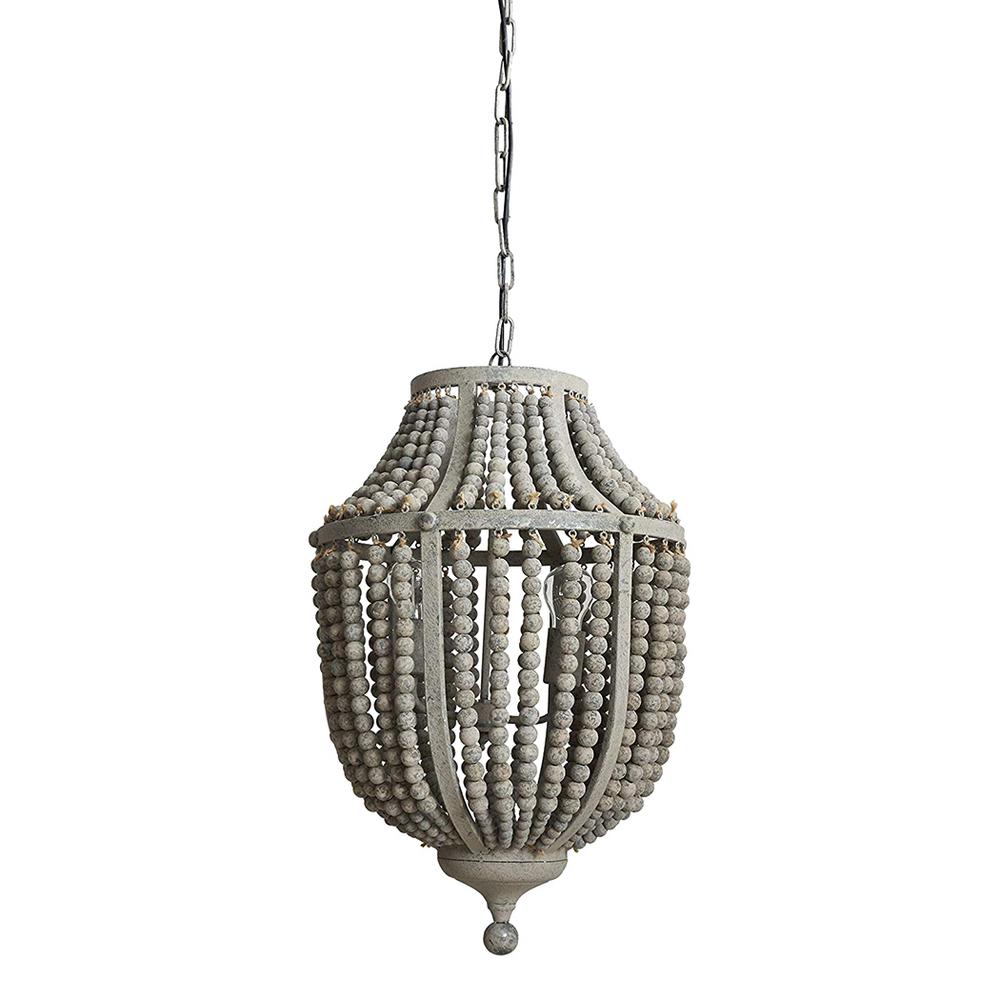 UPC 807472950273 product image for 3R Studios Secret Garden 3-Light Distressed Gray Beaded Chandelier | upcitemdb.com