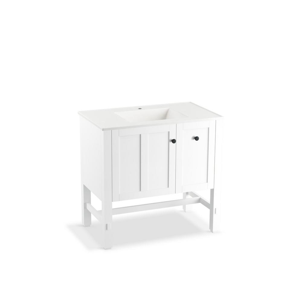 KOHLER Tresham 36 in. W Vanity in Linen White with Vitreous China