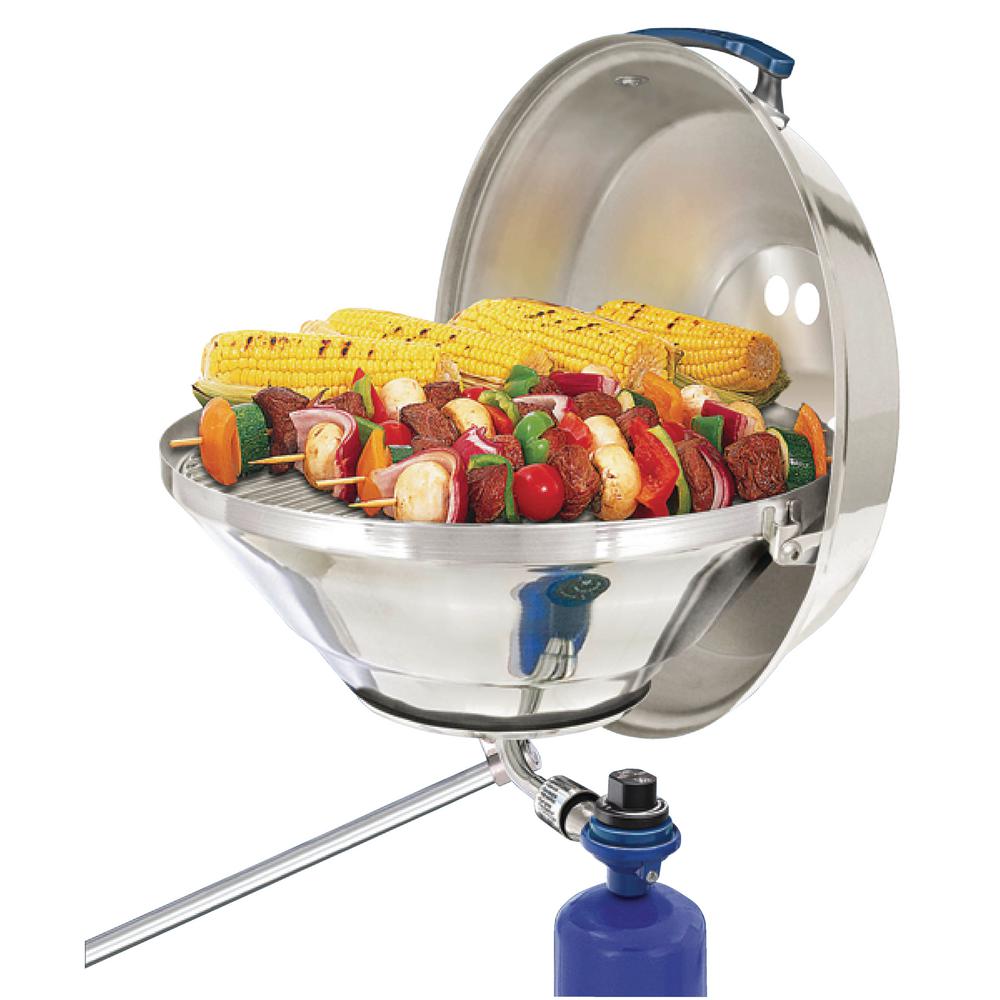 Magma Marine Kettle Portable Propane Gas Barbecue Grill in Stainless Steel by Magma