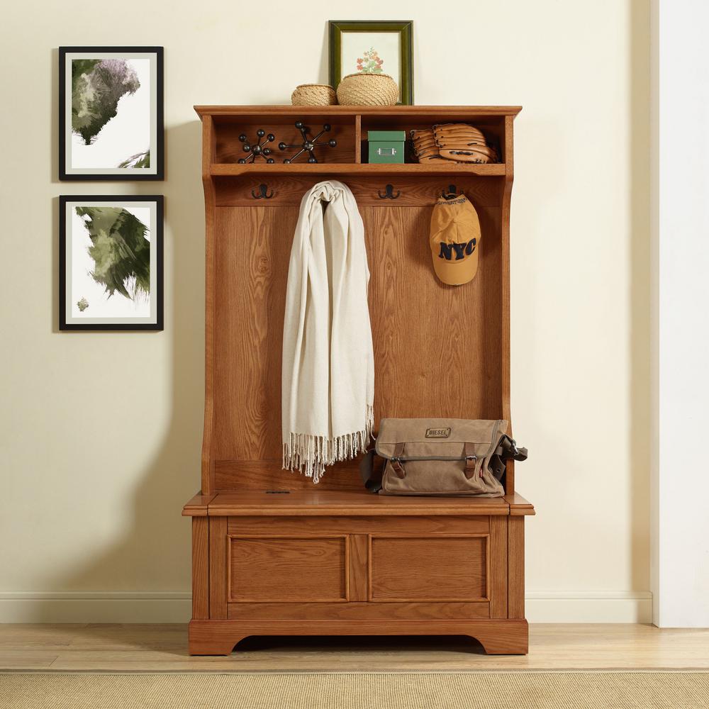 Crosley Campbell Oak Hall Tree Cf6005 Oa The Home Depot