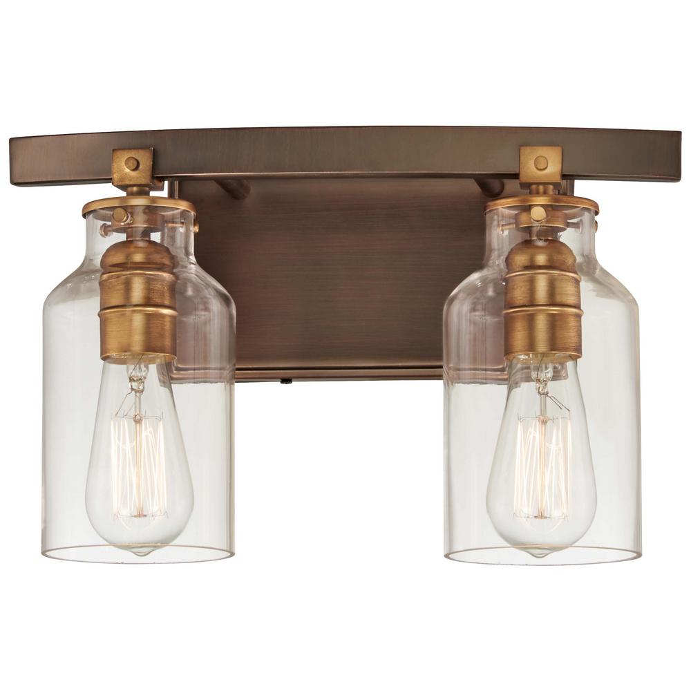 Minka Lavery Morrow 2Light Harvard Court Bronze with Gold HighLights