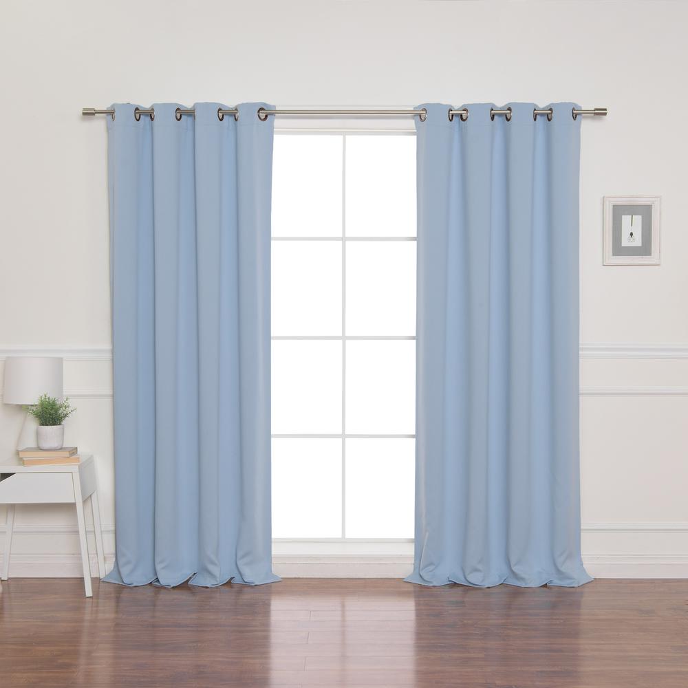 100 In X 96 In Flame Retardant Blackout Curtain Panel In Skyblue