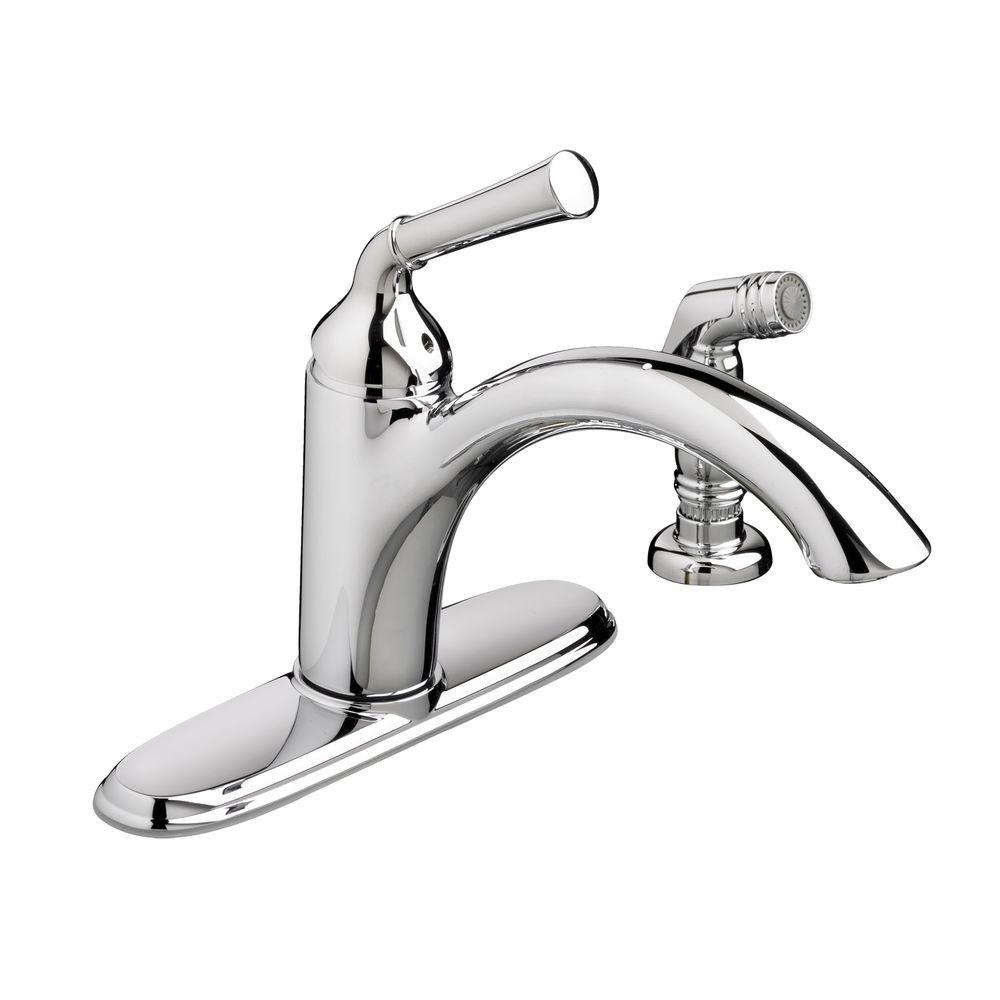 American Standard Portsmouth Single Handle Kitchen Faucet With Side Sprayer 1 5 Gpm In Polished Chrome