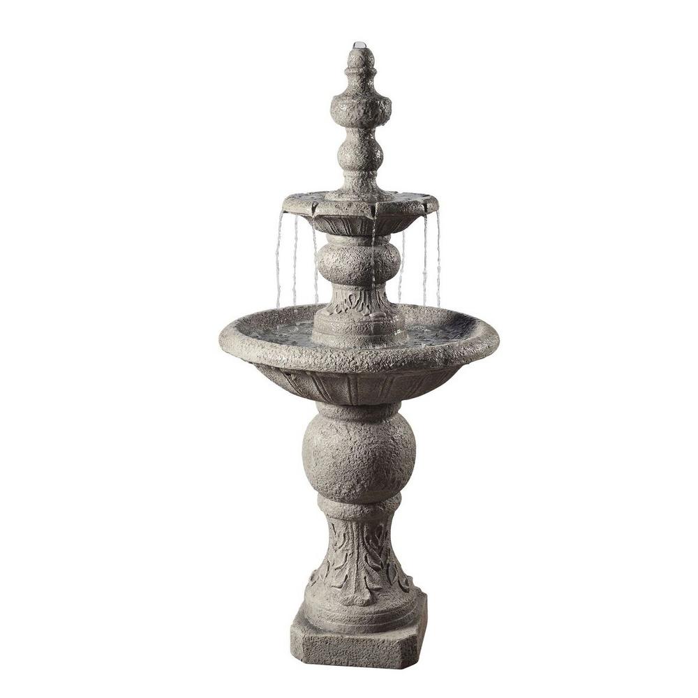 Peaktop Outdoor Icy Stone 2 Tier Waterfall Fountain Tdc Vfd8179