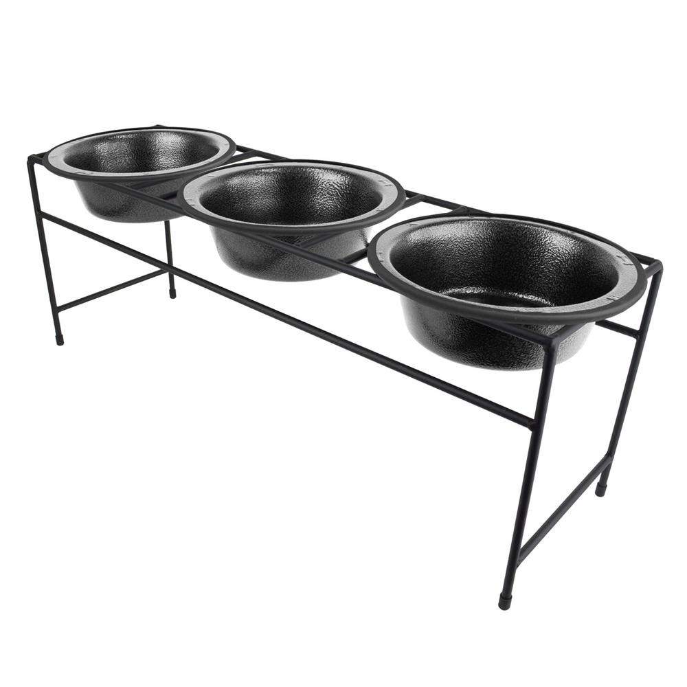 Platinum Pets Modern Triple Diner Feeder With Platinum Pets Modern Triple Diner Feeder With Stainless Steel Cat Dog Bowls