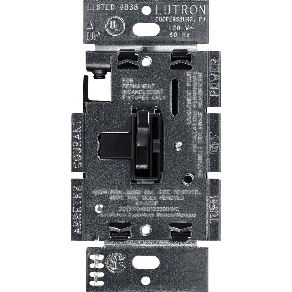 1000 watt Incandescent Dimmer Lutron AY-10P-WH Ariadni