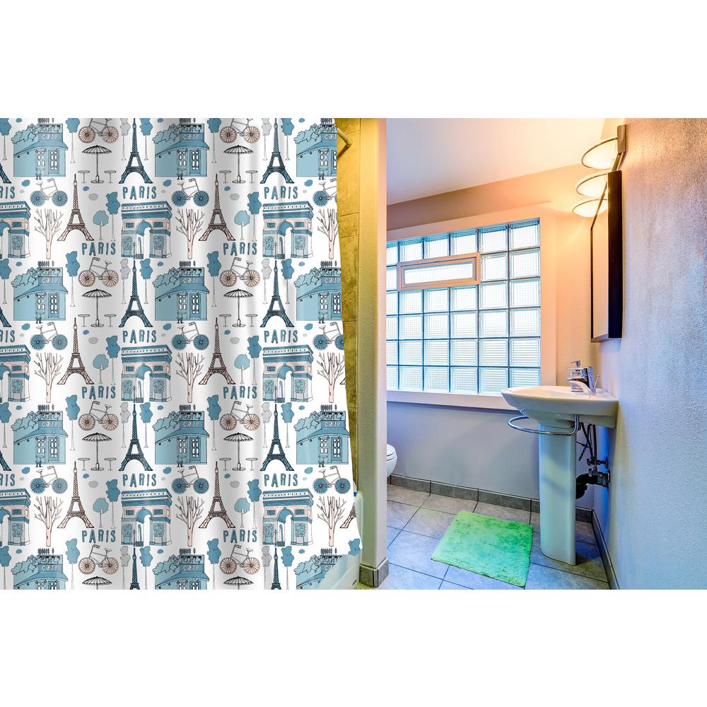 Shower Curtains Hooks Liners Inspired Surroundings Paris Print