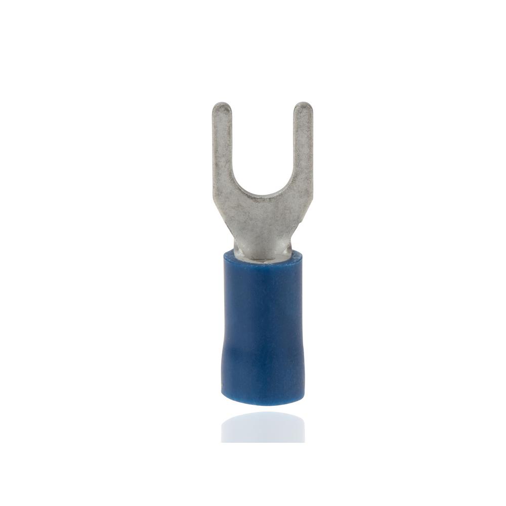 Connector Terminal Spade Blue 16-14 AWG #8 Stud Vinyl 35 pcs