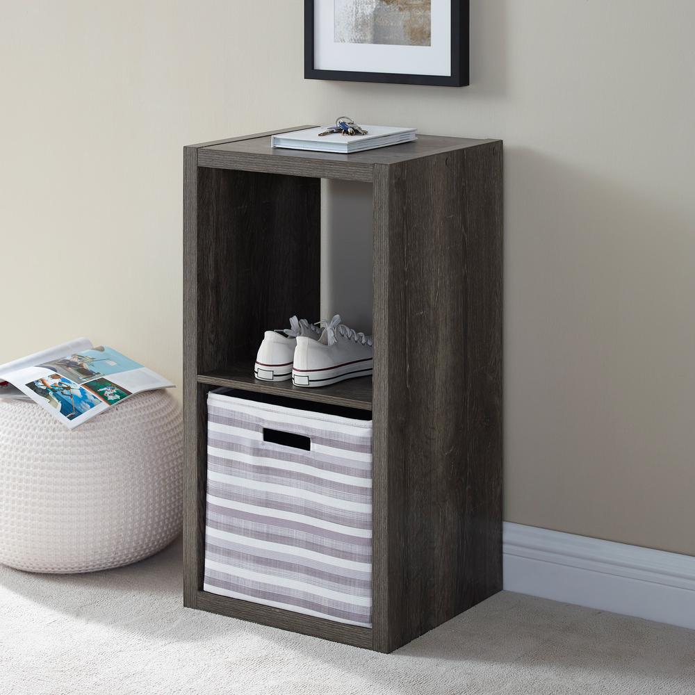 Linon Home Decor Dillon 2 Cubby Storage Cabinet Grey Thd02652