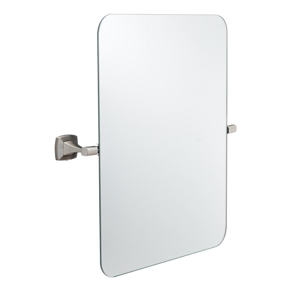 Delta Portwood 23 In X 26 In Single Tilt Mirror In Spotshield Brushed Nickel Pwd69 Bn The Home Depot