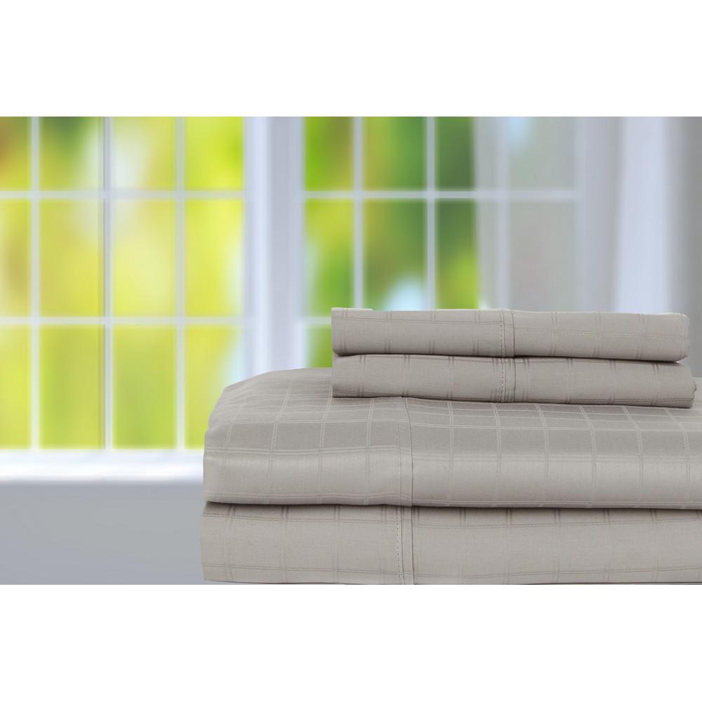 CASTLE HILL LONDON 4-Piece Grey Solid 400 Thread Count Cotton King Sheet Set was $161.99 now $64.79 (60.0% off)