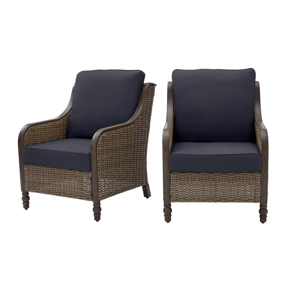 Hampton Bay Windsor 6 Piece Brown Wicker Outdoor Patio Conversation Seating Set With Cushionguard Midnight Navy Blue Cushions H155 01411400 The Home Depot - 6 Piece Windsor Patio Set Hampton Bay Windsor 6 Piece Brown Wicker Outdoor Patio Conversation Seating Set With Cushionguard Midnight Navy Blue Cushions H155 01411400 The Home Depot - 6 Piece Windsor Patio Set
