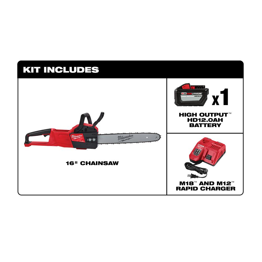 Milwaukee 18V Cordless Chainsaw With Battery Charger 16" Batt. Powered