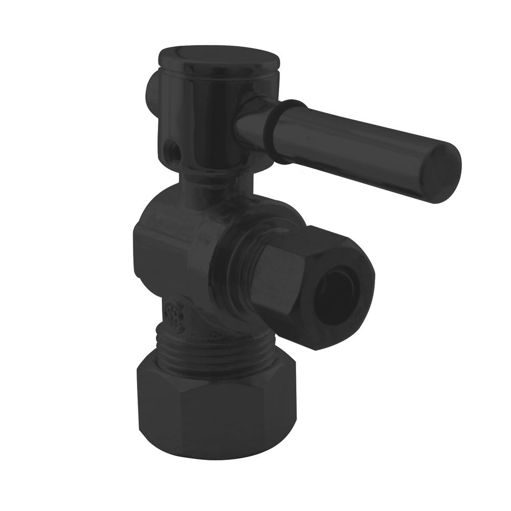 OD x 3//8 in Polished Chrome 5//8 in OD-1//4-Turn Lever Handle Westbrass R105BL-26 Angle Stop
