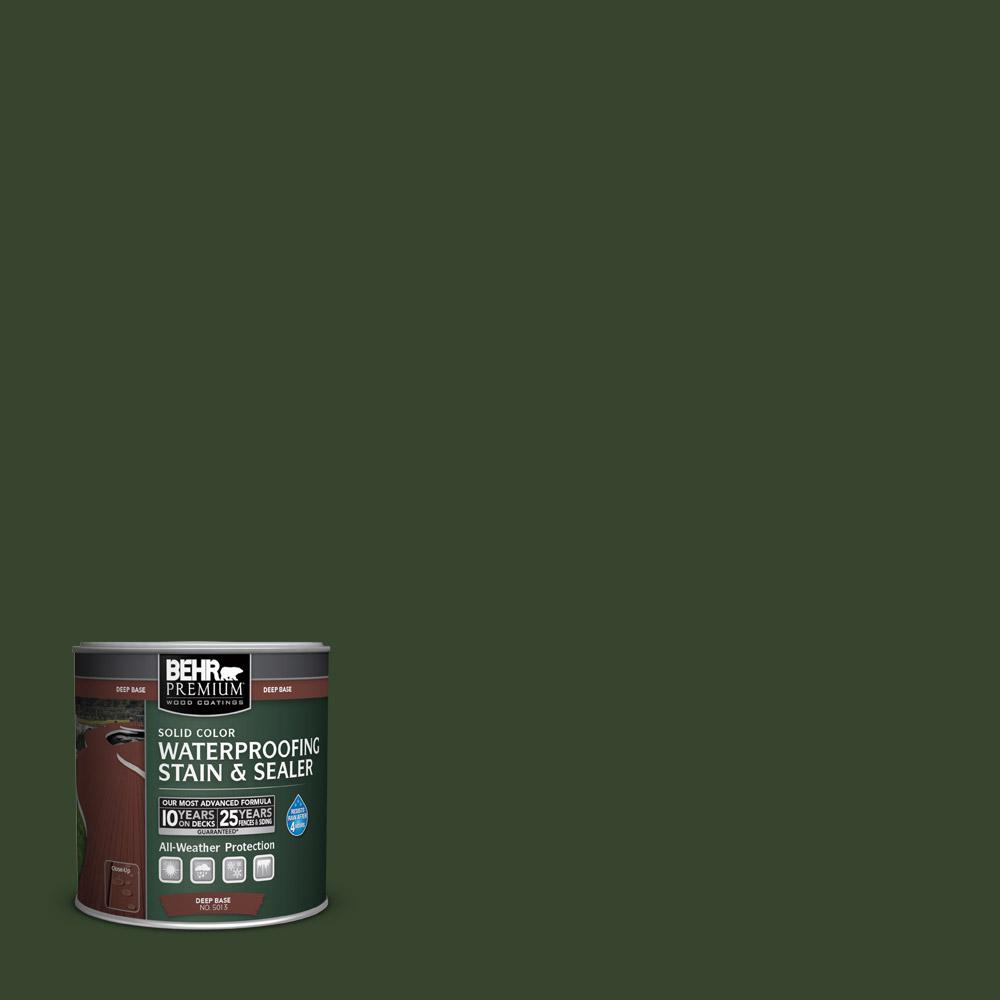 Behr Premium 8 Oz Sc 120 Ponderosa Green Solid Color Waterproofing Sc 120 Ponderosa Green Solid Color Waterproofing Exterior Wood Stain And Sealer Sample