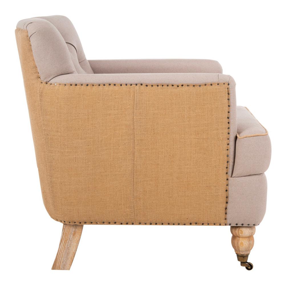 Safavieh Colin Taupe Linen Arm Chair Hud8212g The Home Depot