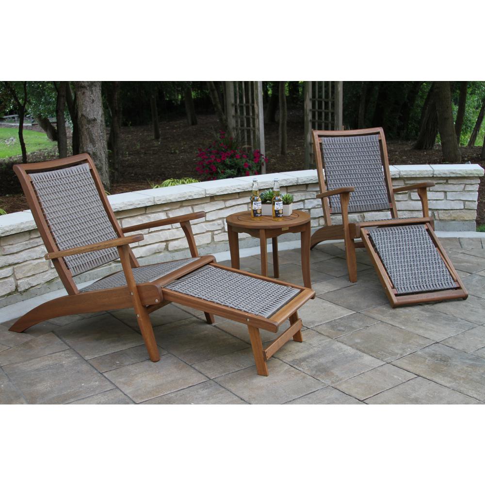 Unbranded 3 Piece Eucalyptus And Driftwood Grey Wicker Outdoor Lounge Chair Set With Ottoman And Round Accent Table Set21250tgr 22 The Home Depot