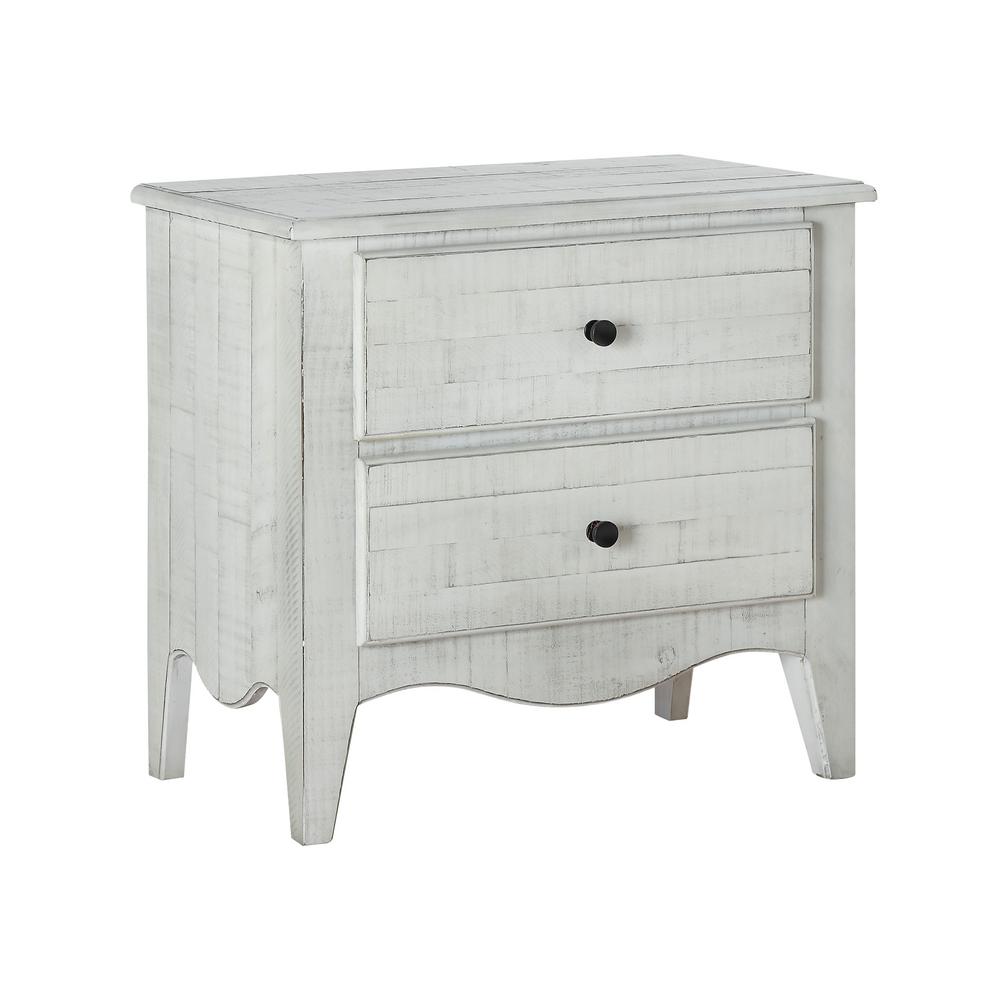 Unbranded Ella 2 Drawer White Wash Nightstand 28 In H X 30 In W X 18 In D 2g43812 The Home Depot