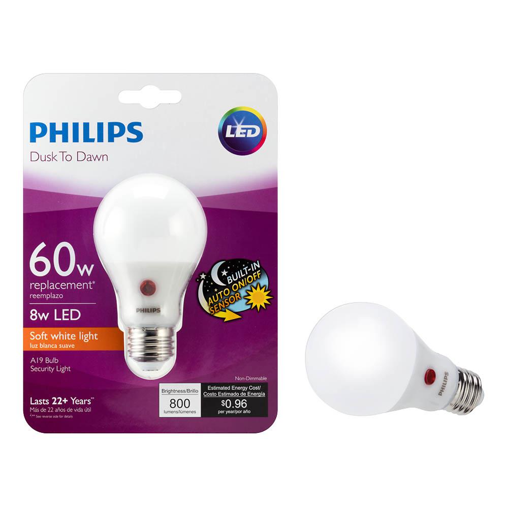 Litake A19 LED Sensor Light Bulbs,Dusk to Dawn Light Bulbs 80 Watt Equivalent Daylight 5000K Auto On LED Bulbs for Front Door Hallway,4 Packs