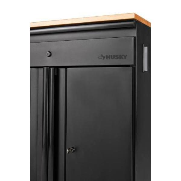 Husky Heavy Duty Welded 276 In W X 81 In H X 24 In D Steel Garage Cabinet Set In Black 14 Piece Htc143022052 The Home Depot