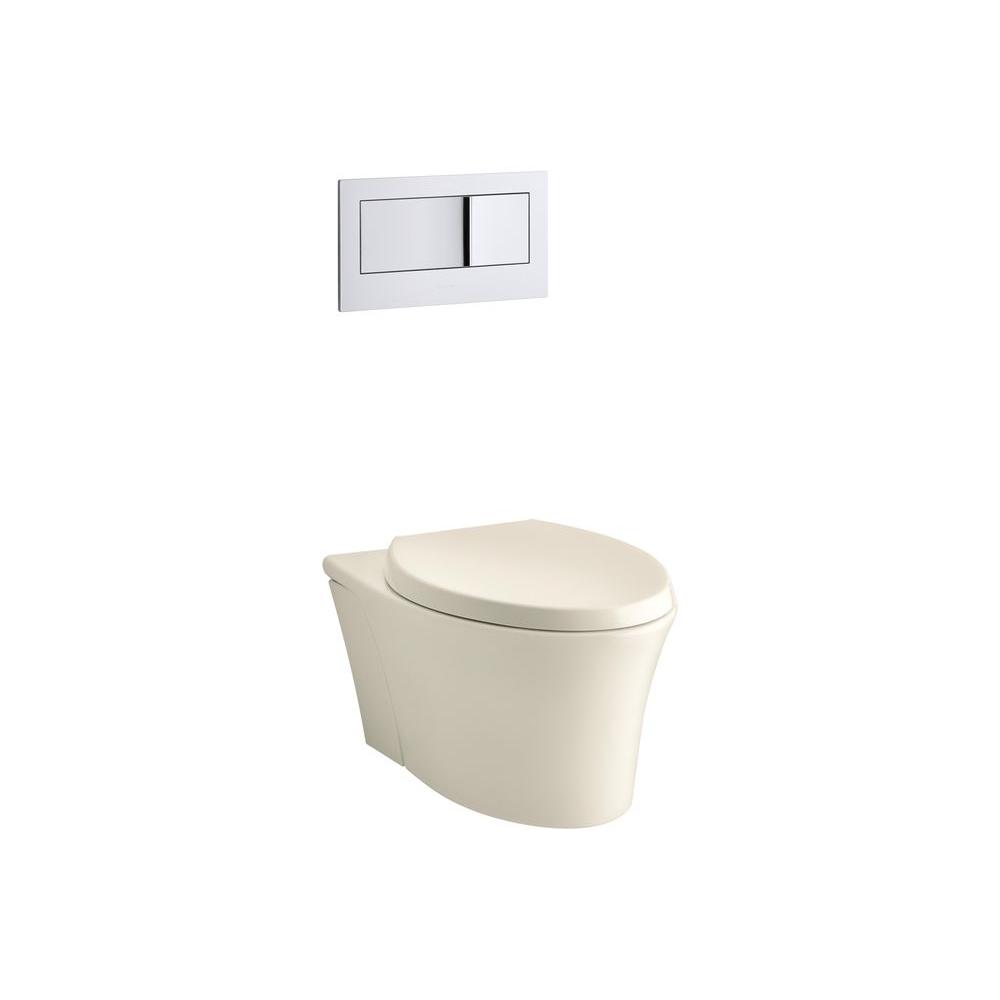 KOHLER Veil 1 Piece 0 8 1 6 GPF Dual Flush Elongated Toilet In Almond 