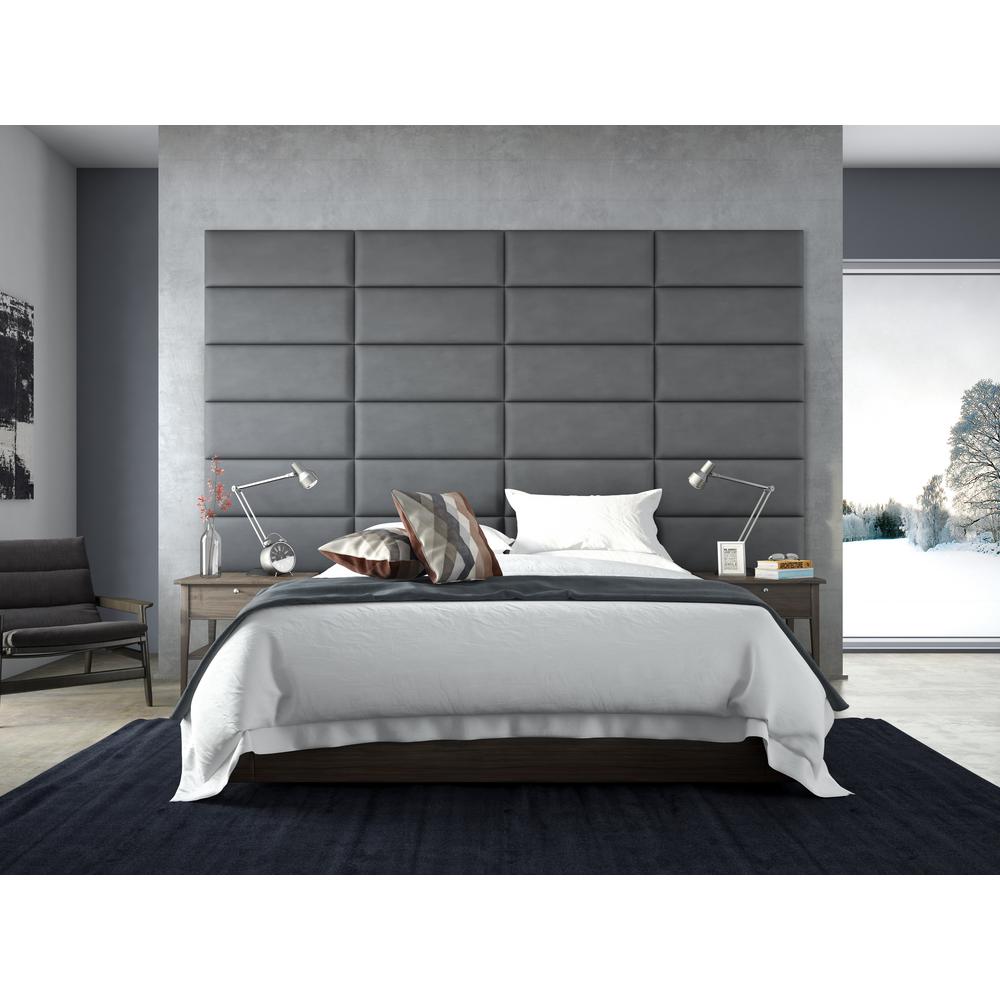 Micro Suede Charcoal Grey Queen Full Upholstered Headboards Accent Wall Panels