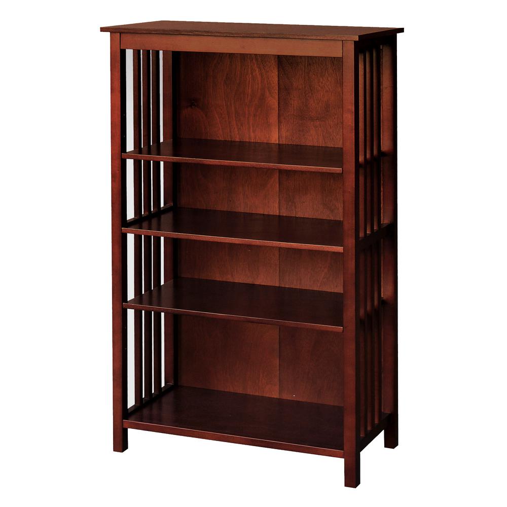 Hodedah 4 Shelf 47 In H Gany Bookcase Hid24 The Hollydale Chestnut 4 Shelf Bookcase