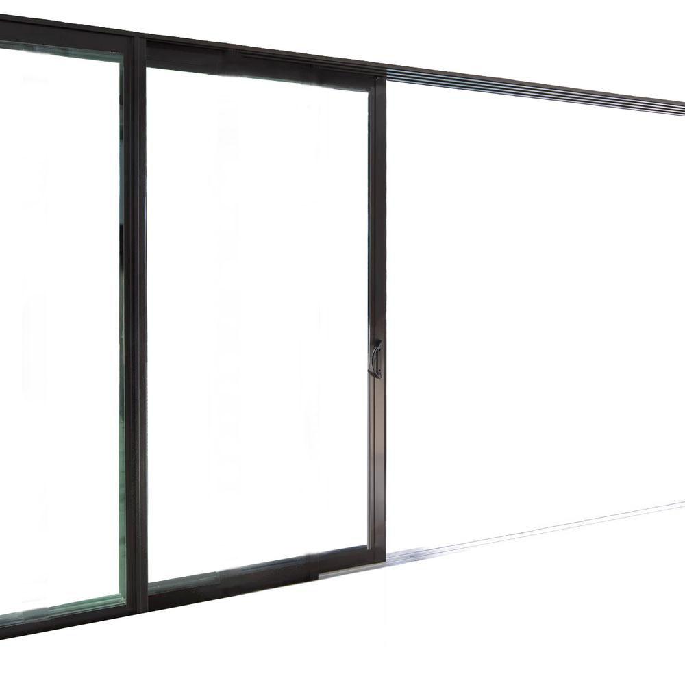 MILANO BUILDING PRODUCTS 120 in. x96 in. Rt Swing/Inswing Double Paned Glass Black Finish Multi-Slide Double Prehung Patio Door w/ Aluminum Frame For Sale