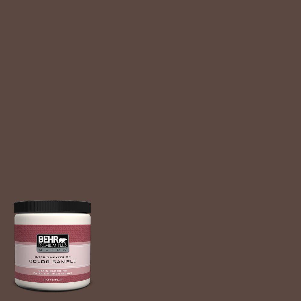 BEHR Premium Plus Ultra 8 oz. #N170-7 Baronial Brown Matte Interior ...