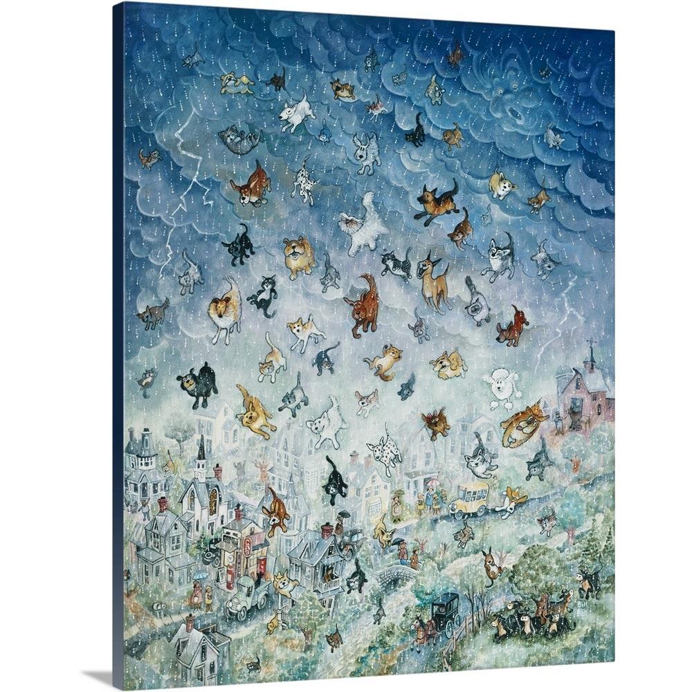 GreatBigCanvas Raining Cats and Dogs by Bill Bell Canvas Wall Art Deals