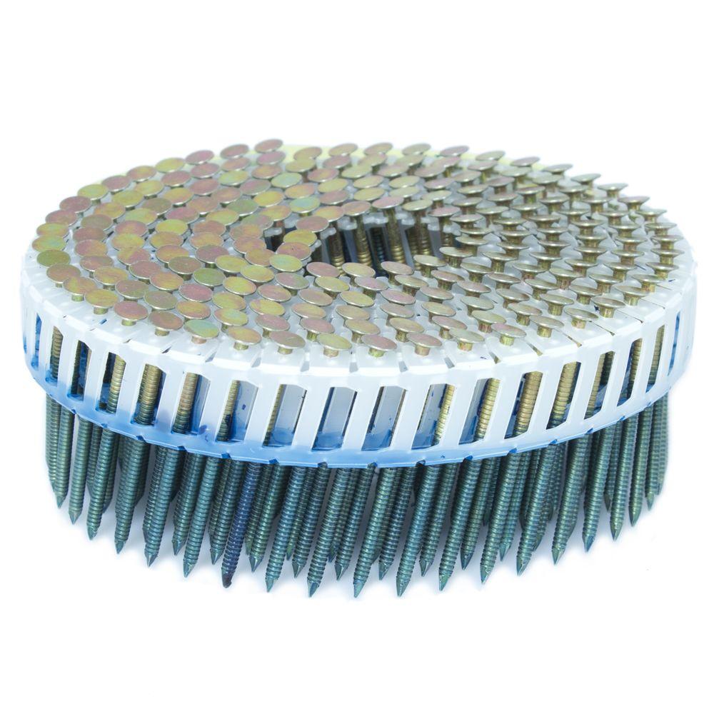 LiGuVCY 3600 Count Coil Roofing Nails - 15-Degree 3/4 Inch Electrogalvanized Round Head