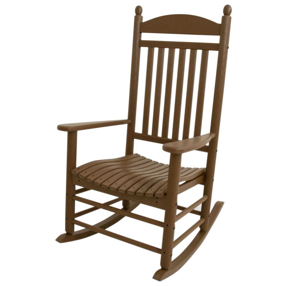 Polywood Jefferson Teak Patio Rocker J147te The Home Depot Jefferson Teak Patio Rocker