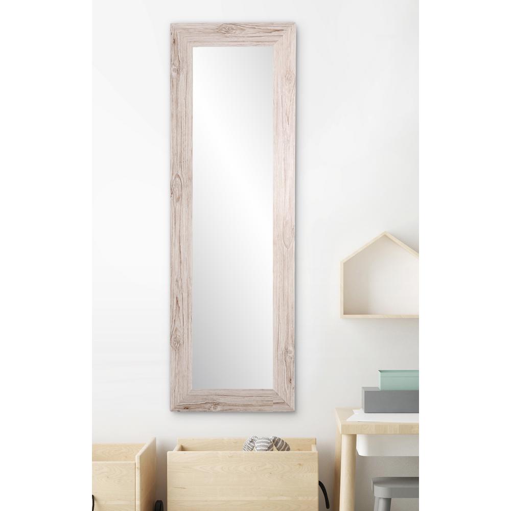 Cream Farmhouse Grain Slim Wall Mirror