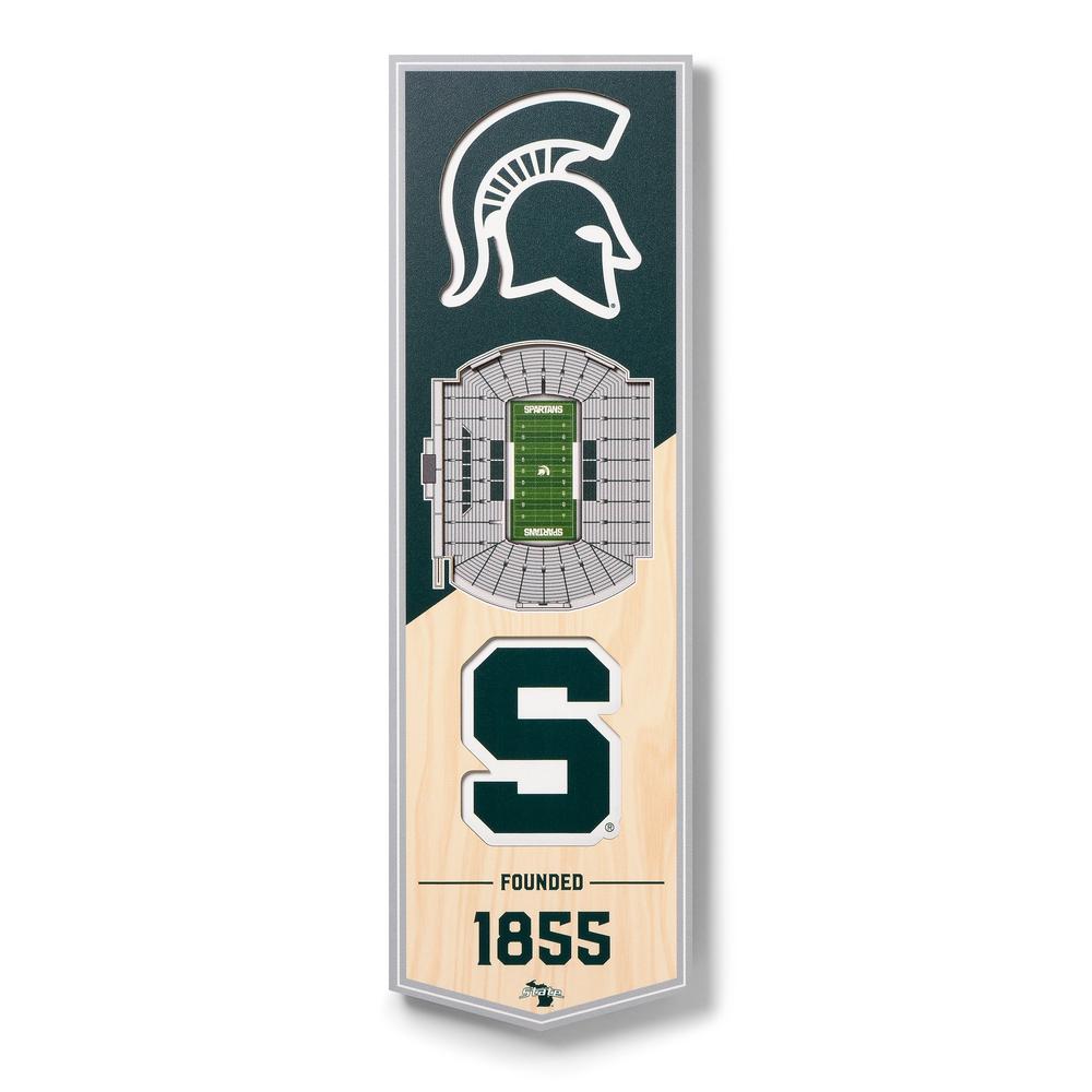 Youthefan Ncaa Michigan State Spartans Fb 6 In X 19 In 3d Stadium Banner Spartan Stadium 0953241 The Home Depot