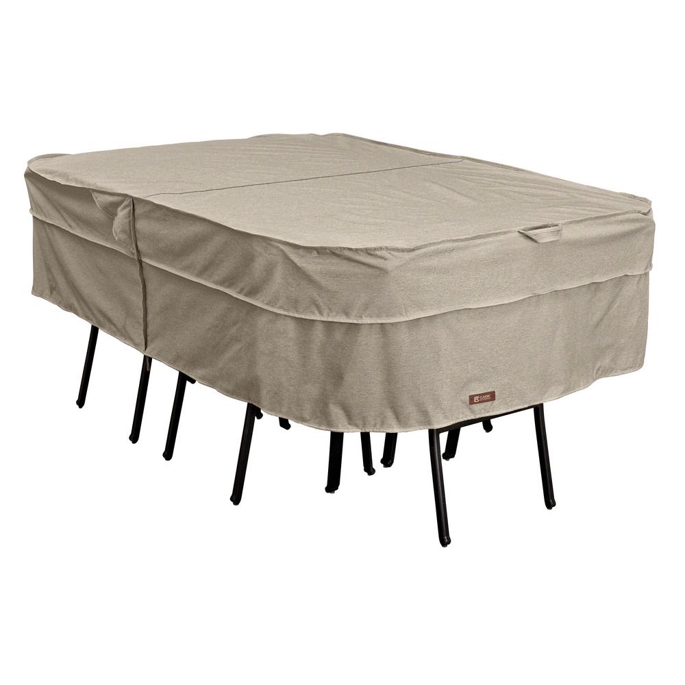 Classic Accessories Montlake Medium Rectangular Oval Patio Table And Chair Set Cover