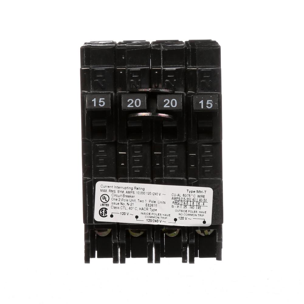 Murray 20 Amp DoublePole and Two 15 Amp SinglePole Type MHT Triplex