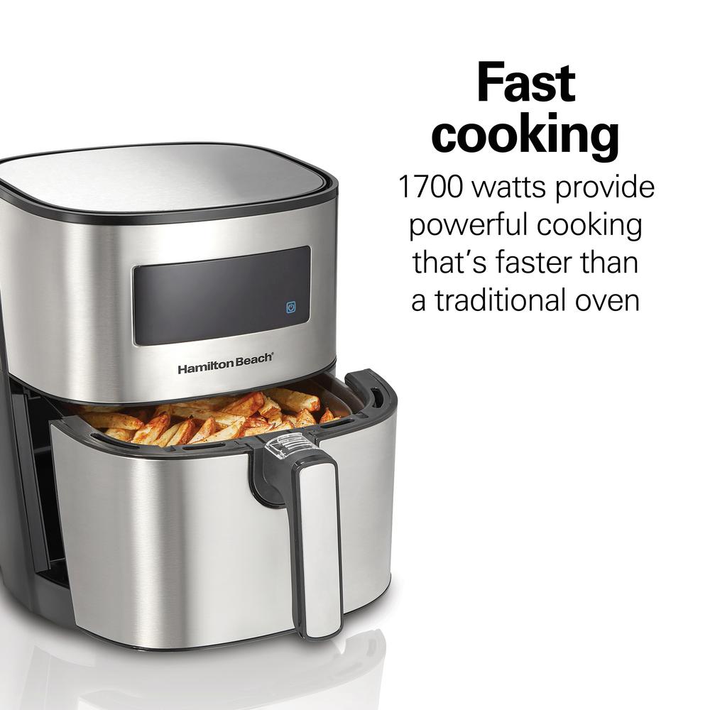 Hamilton Beach 5 Qt. Stainless Steel Digital Air Fryer with Nonstick ...