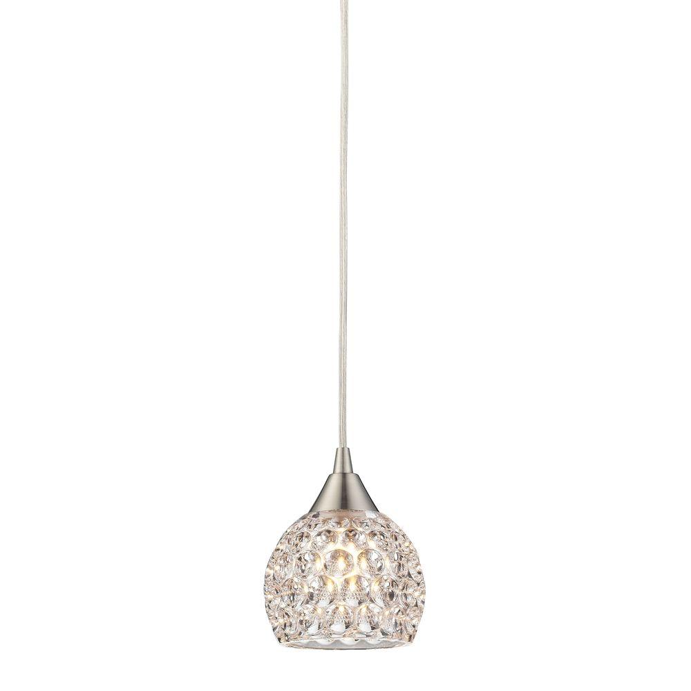 Titan Lighting Norgate Collection 1 Light Satin Nickel Mini Pendant