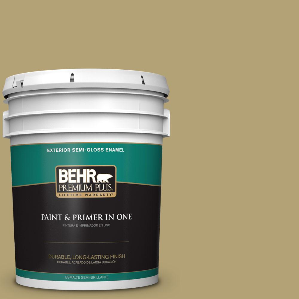 BEHR Premium Plus 5gal. PMD101 Green Fig SemiGloss Enamel Exterior