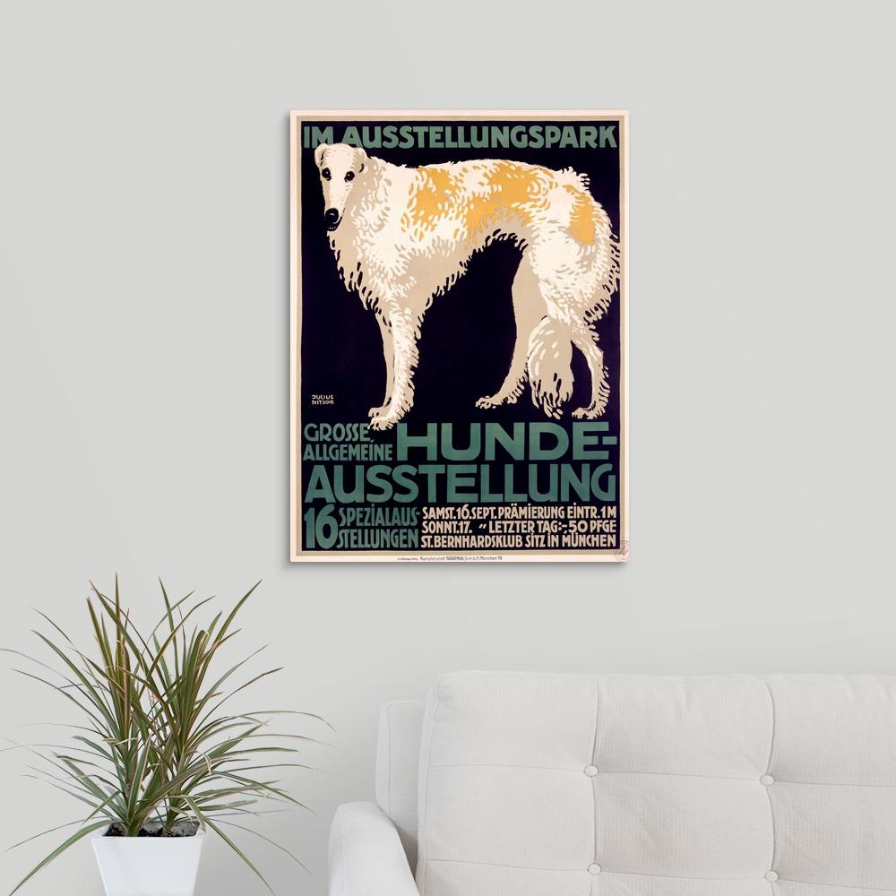 Hunde Ausstellung Vintage Poster By Julius Edmond Robert Nitsche Great Big Canvas Wall Art