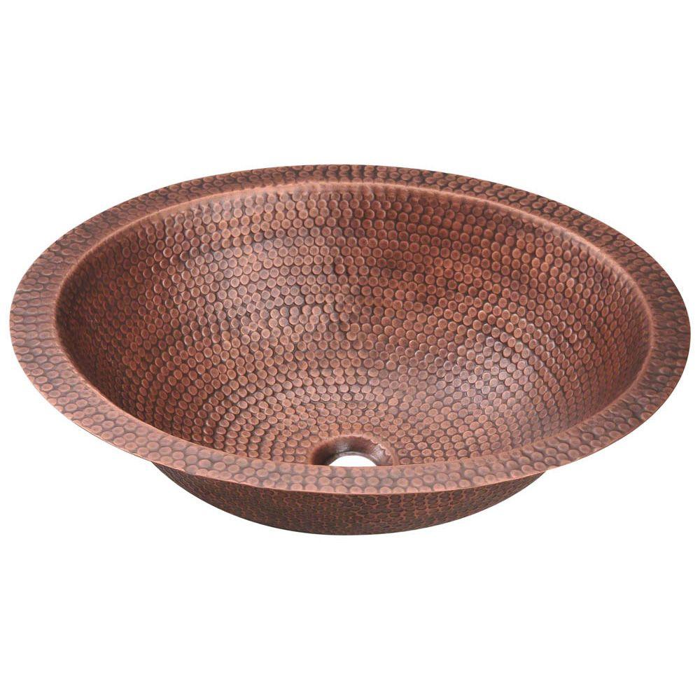 Eden Bath Round Copper Drop In or Undermount Sink Bowl in Antique DarkEB_C001AD The Home Depot