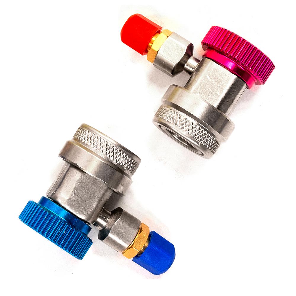 A/C R134A Quick Coupler Connector Adapters High & Low Manifold AC Gauge