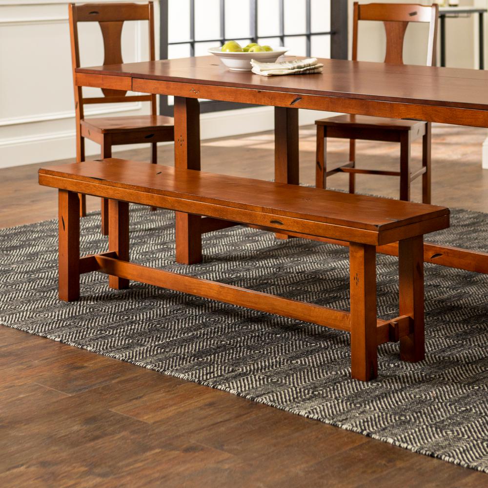 Walker Edison Furniture Company Huntsman Dark Oak Bench HDBH1DO The