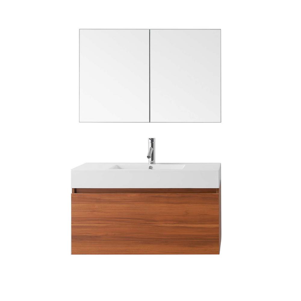 Virtu USA Zuri 40 in. W Bath Vanity in Plum with Polymarble Vanity Top