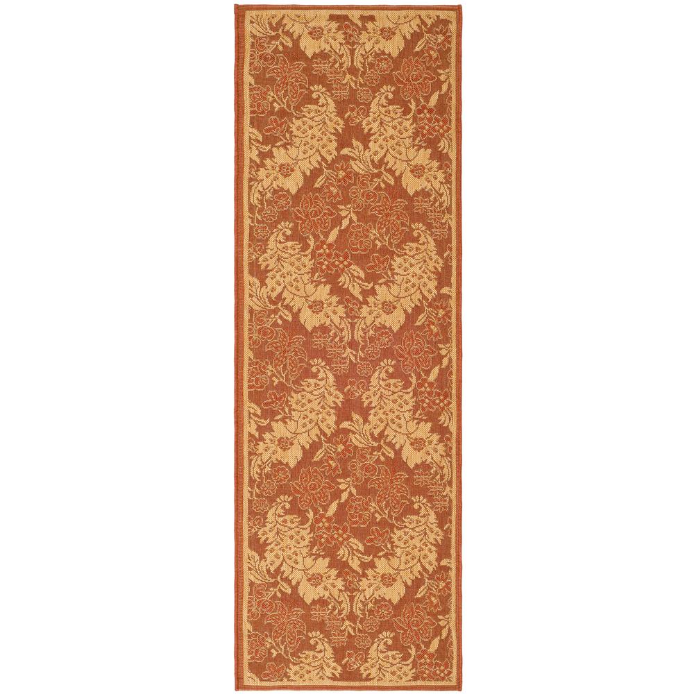 Safavieh Courtyard Brick/Natural 2 ft. x 7 ft. Indoor/Outdoor Runner